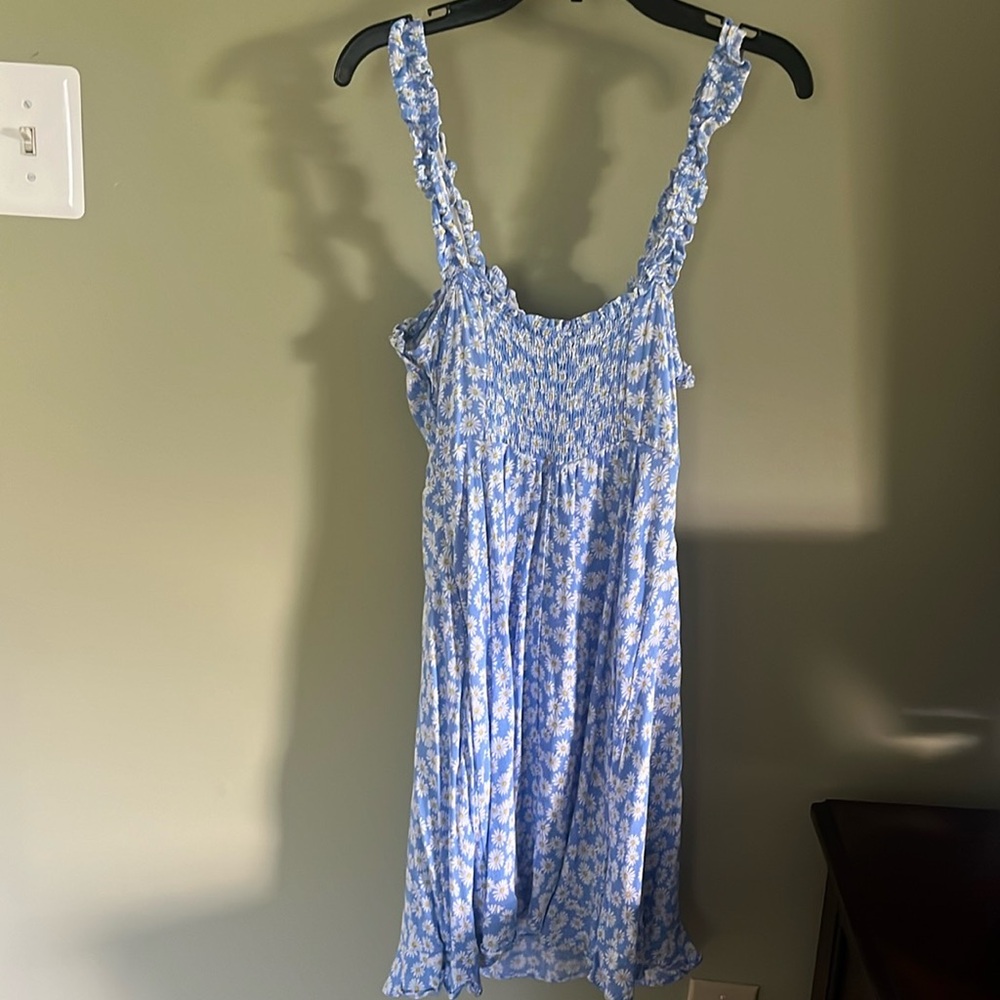 Women’s Forever 21 Sleeveless Blue, Ivory, & Yellow Sunflower Sundress. Size M. - Picture 3 of 11
